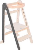 Merkloos / Sans marque Wan GmbH Vouwbare Leertoren - Keukentoren Montessori - Kinderen Helpen - 3 Verstelbare Hoogtes - 51 x 43 x 85 cm - Antraciet