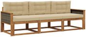 vidaXL Acacia Hout Loungeset 3-delig Natuurlijk en Beige