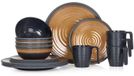 Merkloos 16-delig Melamine Campingservies Set voor 4 Personen, Stone Curry Design