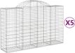 vidaXL Gabions - 5 pieces - arched - 200x50x120/140 cm - iron