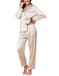 Pyjama Dames Satijnen Pyjama Set met knoopsluiting, Tweedelige Zijden Pyjama Voor Dames, V-hals Zachte Zijden Pyjama Nachtkleding, Loungewear Voor Alle Seizoenen