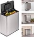 eluno 6L Poubelle pour déchets organiques - Suspendu, debout ou à coller - 3 options de fixation, acier inoxydable