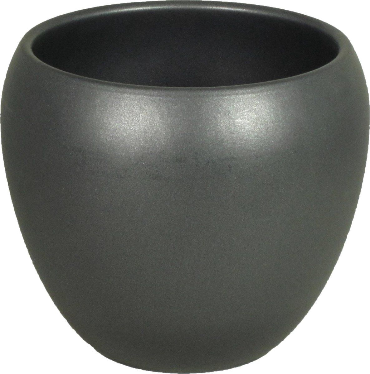 Floran Bloempot mat antraciet keramiek H11.5 x D14 cm - grijs