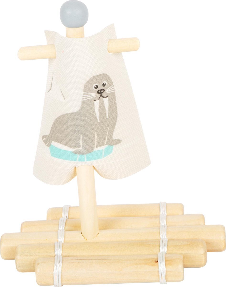 Small Foot Small Foot Badspeelgoed Vlot Walrus Junior 20 Cm Hout/textiel