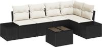 vidaXL Tuinbank set met opslag bruin en crème polyrattan