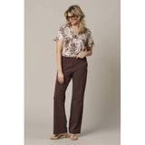 &Co Woman top met dierenprint donkerbruin