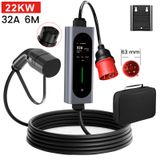 Chargeur EV 22 kW borne de recharge mobile Type 2 CEE 32A, 6 mètres