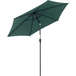 Parasol de jardin 2.6x2.4 m avec tête inclinable, en aluminium et polyester, vert foncé et noir