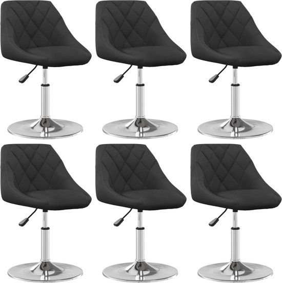 vidaXL Eetkamerstoelen 6 stuks draaibaar fluweel zwart