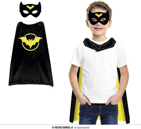 Fiestas Guirca Batman Cape - Zwart/Geel - One Size - Unisex