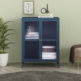 en.casa Sideboard Säkylä dressoir 84x64x35 cm marineblauw