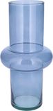 Bellatio Design Bloemenvaas - blauw transparant gerecycled glas - 15 x 31 cm - vaas