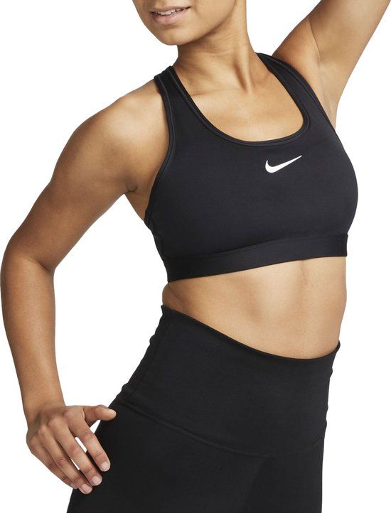 Nike Swoosh Medium-Support Sportbeha - Zwart - Maat XS