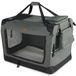 VOUNOT Opvouwbare draagtas voor honden en katten, transportbox, ademend, met afneembare pluche matras, handdraagbaar/schouderriem, ideaal voor huisdieren, XL, grijs