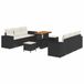 vidaXL Tuinbank Set 9 st Zwart Poly rattan