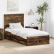 vidaXL Bedframe met lade, gerookt eiken, 90 x 190 cm