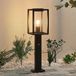 Lucande Ferda Tuinpadverlichting Antraciet Aluminium Glas E27 60cm IP44 Bewegingssensor