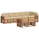 vidaXL Ensemble de canapé d'extérieur 8 pièces Polyester naturel et beige