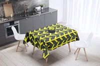 Bonamaison Tafelkleed, Anti-Mold, Sneldrogend, Waterdicht, 100% Polyester Tafellaken, Neon Geel, Rook, 140 x 140 Cm