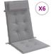 Coussin de chaise à dossier haut lot de 6 gris tissu Oxford