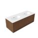 Saniclass Holz Frame Badkamermeubelset - 120x45x54cm - Chaci keramische wastafel wit - 2 wasbakken - zonder kraangaten - 1 lade - mat walnut pure (hout) SW1420774/SW1234850
