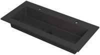 Wastafel INK Kraft Wastafel Enkele Bak 2 Kraangaten - 1000x450x10 mm - Quartz Zwart