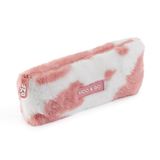 Back2Fun - Zachte pluche etui voor school of dagelijks gebruik, schooletui met ritssluiting en siliconen handvat, ideaal voor schoolbenodigdheden, make-up of accessoires, Roze, 211 x 85 x 42 mm, Roze