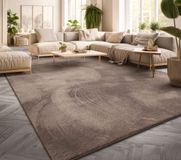 TT Home Vloerkleed Woonkamer Laagpolig Eenkleurig Modern Design Wasbaar Geel Gold, Kleur:Taupe, Maat:200 cm Vierkant