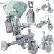 MoMi SOLIVIA driewieler voor kinderen, 4-in-1: driewieler, stuurstang, loopfiets, buggy - groen