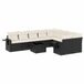 vidaXL 9-delige Loungeset met Kussens, Poly Rattan, Zwart