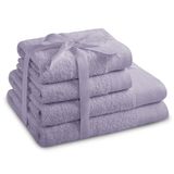 AmeliaHome Handdoekenset lila 2 handdoeken 50x100 cm en 2 douchehanddoeken 70x140 cm 100% katoen kwaliteit absorberend violet Amari