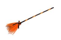 Witch Ciao Witch Broom for disguise (85cm, detachable) with two-tone tulle, orange/black