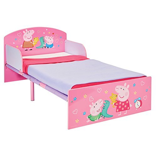 Peppa Pig Peppa Wutz-bed voor kleine kinderen van Worlds Apart, roze, hout, 143 x 77 x 42,5 cm