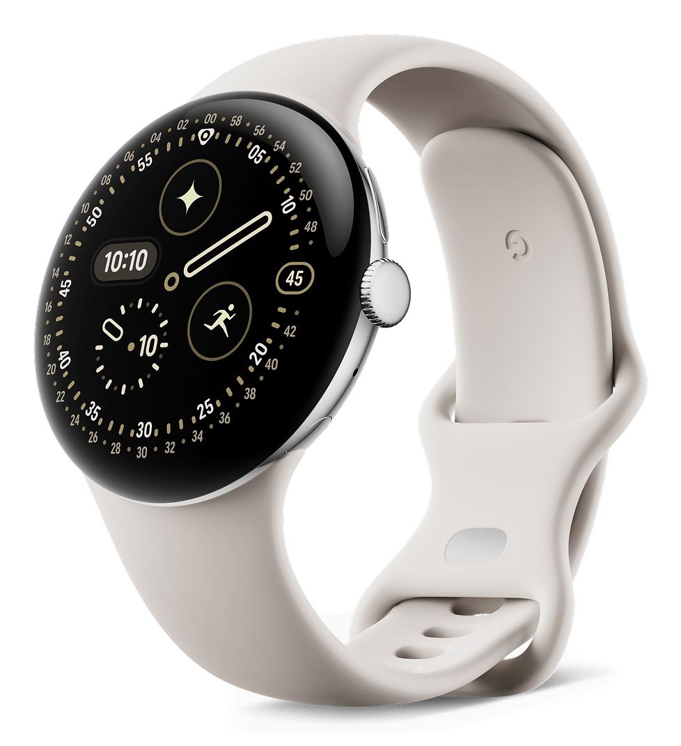 Google Pixel Watch 4 AMOLED 45 mm Smartwatch - Zilver/Beige