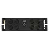 EMOS P54252 8-delige stekkerdoos met overspanningsbeveiliging, 3 m kabel met schakelaar en led-display