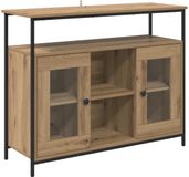 vidaXL Dressoir Artisan Eiken 100 x 35 x 80 cm Bewerkt hout