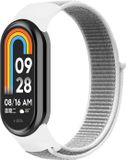 By Qubix Qubix - Sport loop nylon bandje - Wit - Geschikt voor Xiaomi Smart Band 8 / 9 / 10