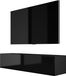 Meuble TV : noir mat / noir brillant, 140 x 34 x 32 cm