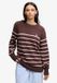 Superdry - Oversized Gestreepte Trui - Dames - Katoen - Maat 12 - Kastanjebruin/Licht