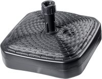 KADAX Parasolstandaard, ronde parasolstandaard, parasolhouder vulbaar met zand water of grind, standaard van kunststof voor tuin, terras, strand (versie 2 vierkant, antraciet)