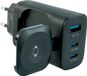 Strap-it adaptateur 43W avec chargeur compatible avec Galaxy Watch 6 (Classic) / 5 (Pro) / 4 (Classic) - Charge plusieurs appareils simultanément - chargeur de montre connectée sans fil - Adaptateur avec port USB - A et 2 ports USB - C (noir)