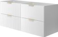3xE living Meuble sous-vasque suspendu 120 cm, blanc, poignée dorée