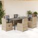 Maison Exclusive - Ensemble de jardin, 7 pièces, avec coussins, beige, en polyrotin