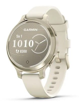 Garmin Lily 2 Active Smartwatch - Lunar Gold with Bone Silicone Band