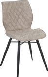 Beliani LISLE - Set van 2 Eetkamerstoelen - Beige - Polyester - Retro & Vintage