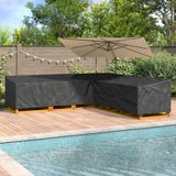 vidaXL L-vormige tuinsethoes 325 x 325 x 80 cm 420D Oxford stof zwart