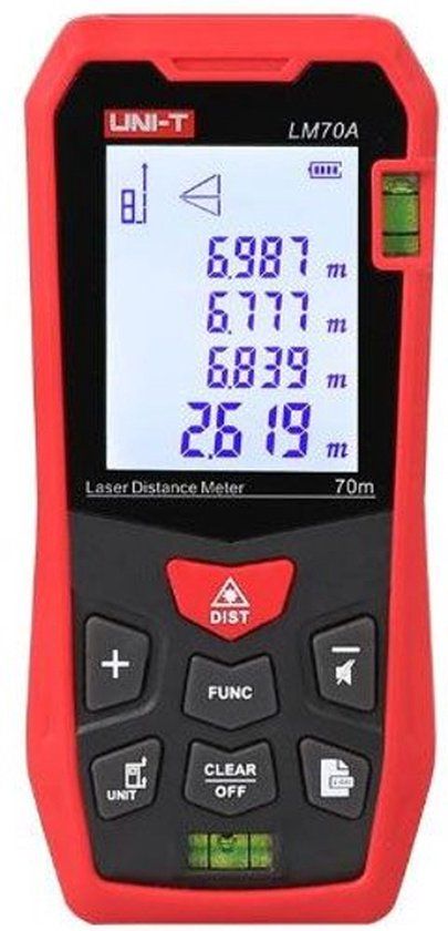 Merkloos UNI-T LM70A Laser Afstandsmeter - 70m - 2mm Nauwkeurigheid