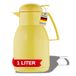 Helios Top Push kunststof thermoskan, geel, 1 liter