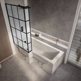 Sanford Baignoire douche asymétrique - 170 cm x 85 cm - Pare-baignoire verrière - Angle gauche