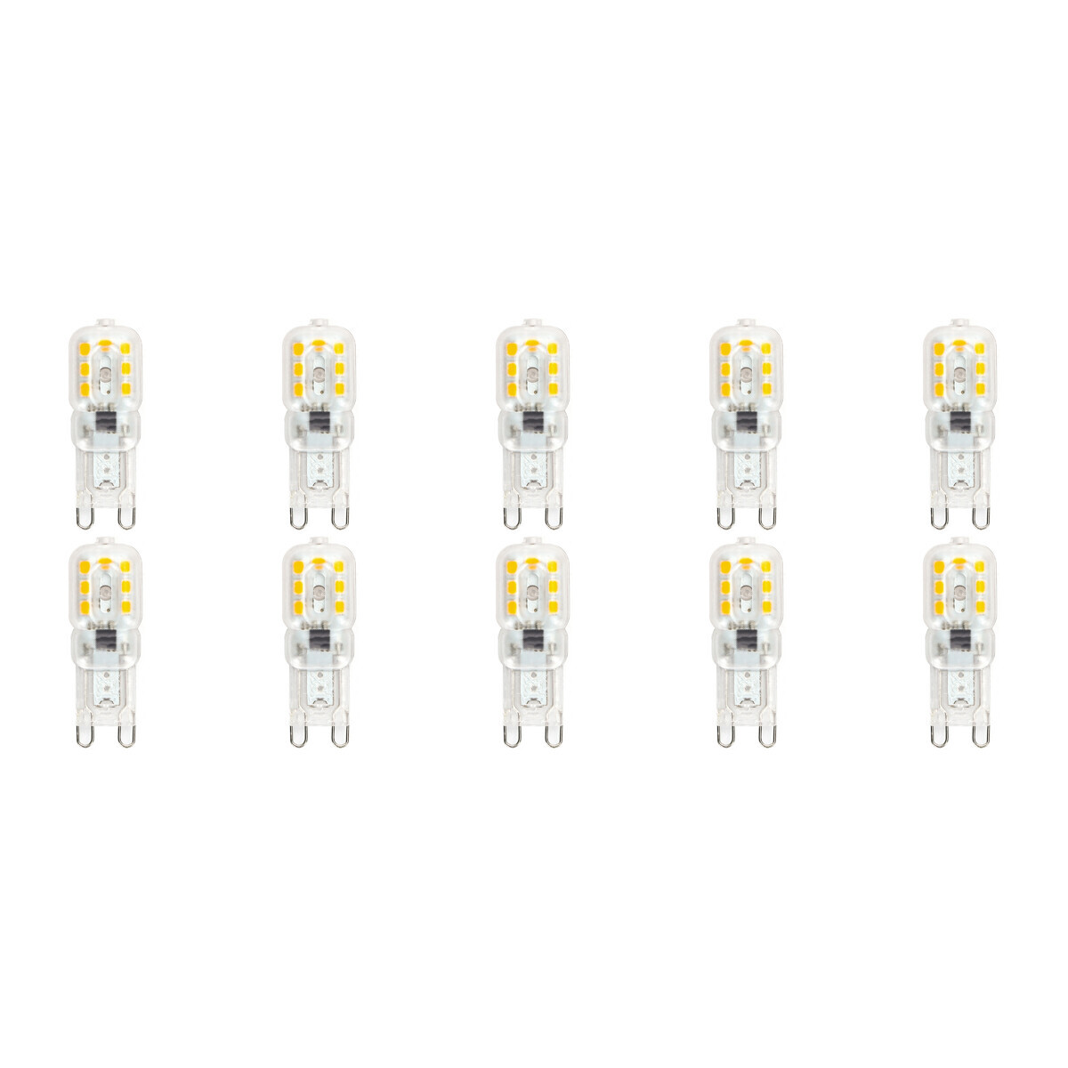Velvalux Voordeelpak LED Lamp 10 Pack - G9 Fitting - Dimbaar - 3W - Helder/Koud Wit 6000K - Transparant | Vervangt 32W